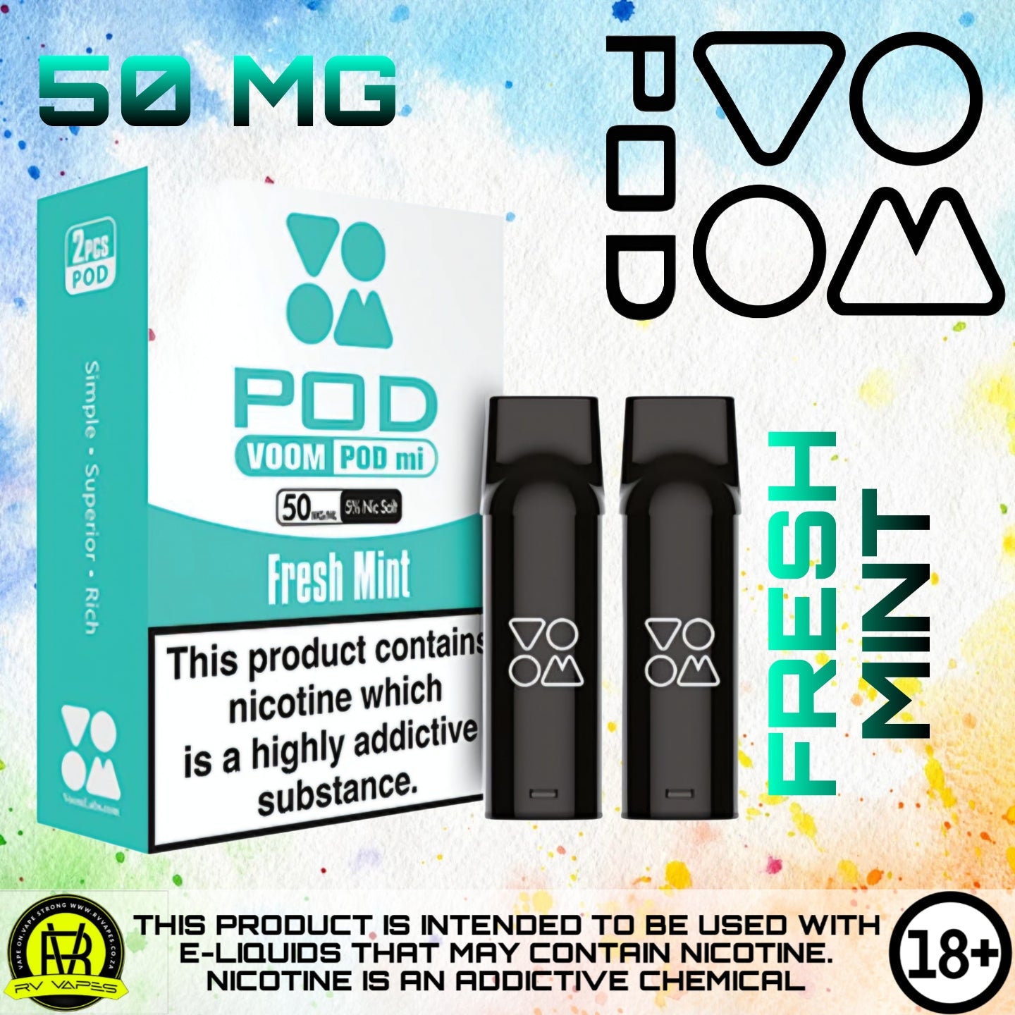 Voom Pod Fresh Mint 5% Nic Salts